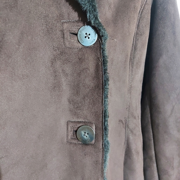 Calvin Klein Brown Faux Fur Lined Winter Jacket - Picture 4 of 8